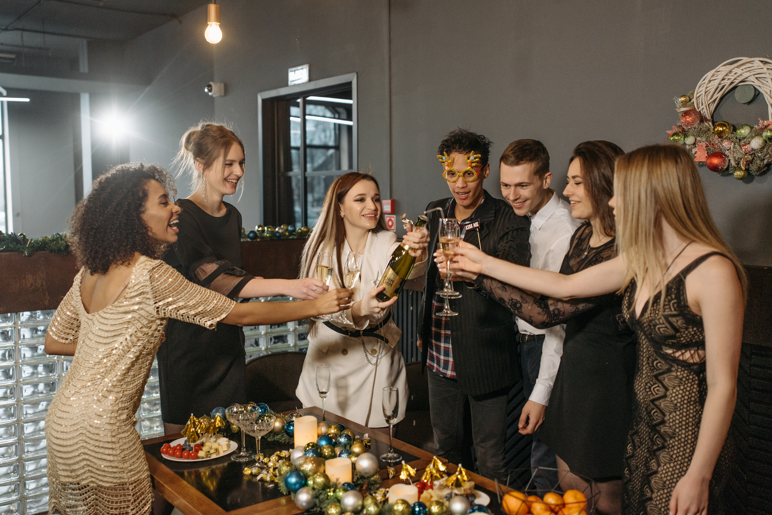 Group of Friends Having Champagne in a Party